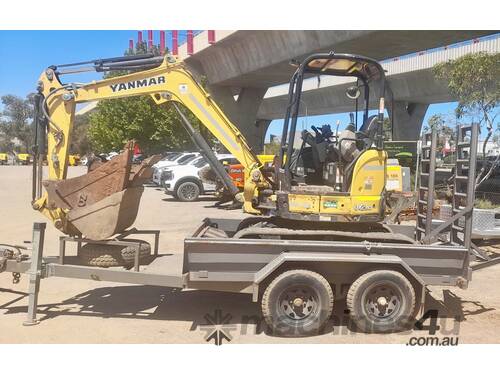 caption 2021 YANMAR VIO30-6B EXCAVATOR AND 4.5T PLANT TRAILER COMBO U4644 U4644