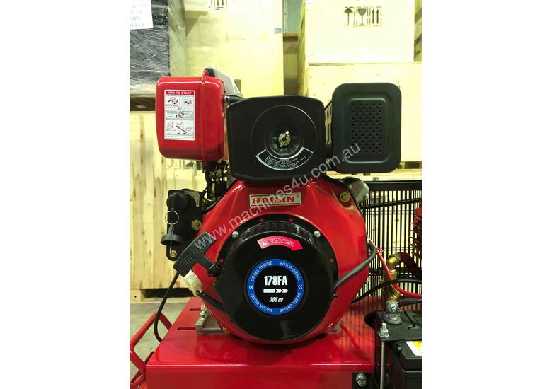 caption BOSS 20CFM/ 6HP DIESEL AIR COMPRESSOR ON 112L TANK