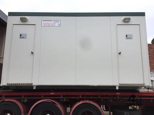 caption Auzbilt Ablution Portable Building: 4.8m x 3m, For Hire