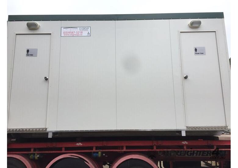 caption Auzbilt Ablution Portable Building: 4.8m x 3m, For Hire