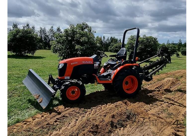 caption Compact Tractor 25HP Trencher - Built to last and made in New Zealand!