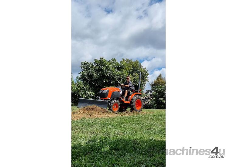 caption Compact Tractor 25HP Trencher - Built to last and made in New Zealand!
