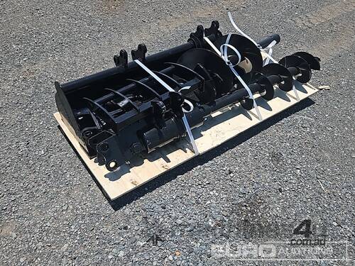 Unused Captok Selection of Mini Excavator Attachments, QTY (7 of) , Rake, Ripper, Auger, 12inch Auge