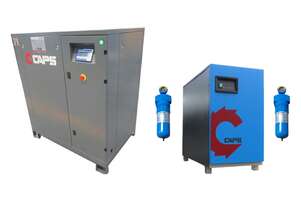 Package Deal CAPS CR22-7 22kW Rotary Screw Compressor with CDRM240-3C Dryer and Inline Filters
