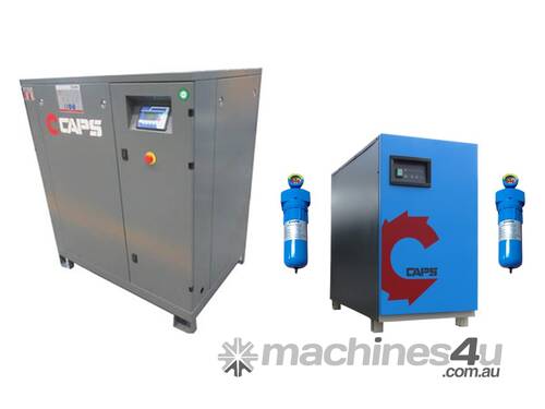 Package Deal CAPS CR22-7 22kW Rotary Screw Compressor with CDRM240-3C Dryer and Inline Filters
