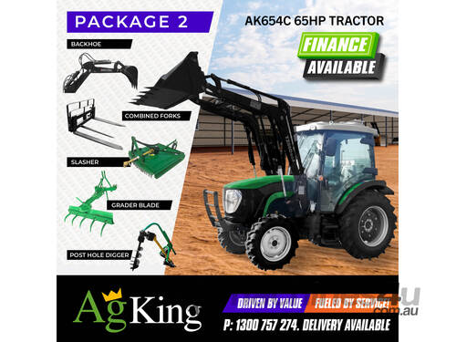 AgKing - 65HP Cabin Tractor with Front End Loader - Package Deals