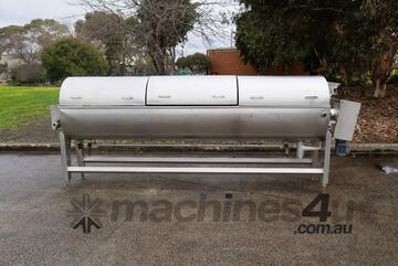 Commercial Stainless Steel Jacketed Screw Blancher - 3m Long