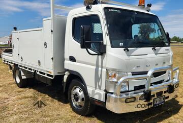 Mitsubishi Fuso Canter 815 4x2 Traytop Service Body with Crane Truck. Mitsubishi Fuso Canter 815 4x2 Traytop Service Body with Crane Truck.