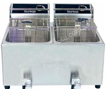 caption Birko 1001004 Counter- Top Fryer Two Basket 2x8 Lt