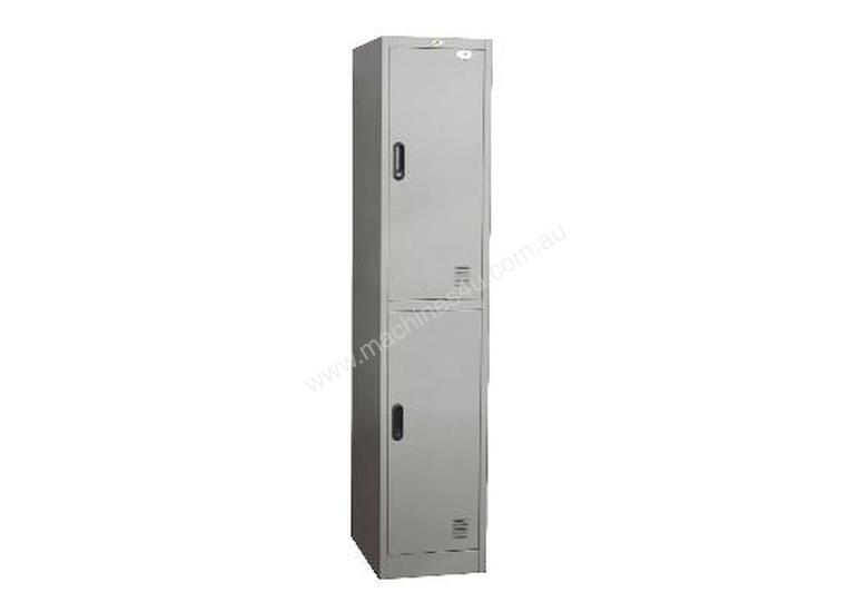 caption Two Bank Metal Steel Storage Locker