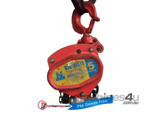 Chain Hoist 5 Ton x 6 meter drop lifting Block and Tackle Nobles Rigmate 5000kg