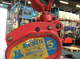Chain Hoist 5 Ton x 6 meter drop lifting Block and Tackle Nobles Rigmate 5000kg - picture0' - Click to enlarge