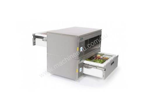 Adande VCM2.RT Double Drawer Pass Through Refrigeration Unit with Roller and Cover Top