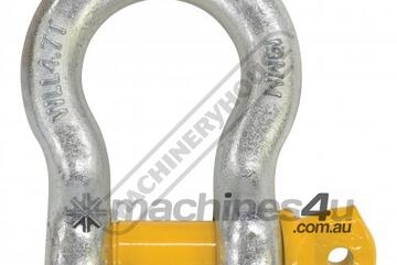 19mm 4.7T Grade S - Lifting Bow Shackle GSSB19 Galvanised Finish With Yellow Pin 