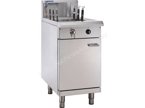 6 Basket Noodle Cooker with thermostat control, drain and overflow system