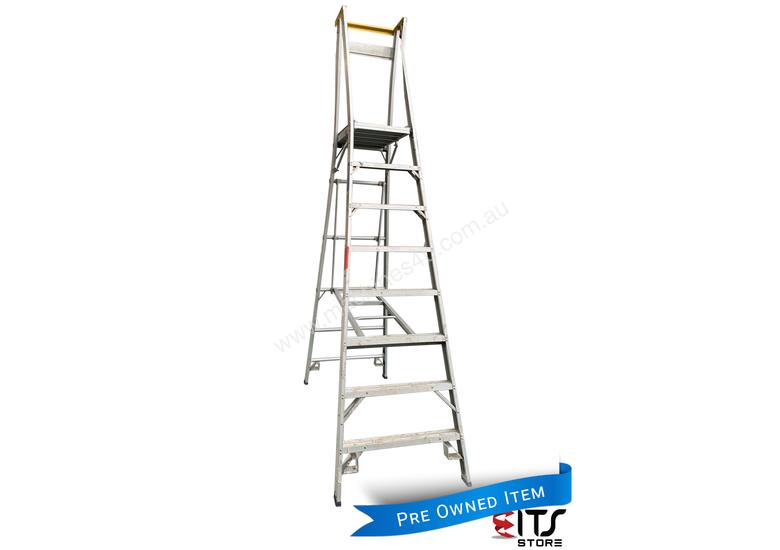 Used Indalex Indalex 3 4m Aluminum Platform Step Ladder Heavy Duty Pro