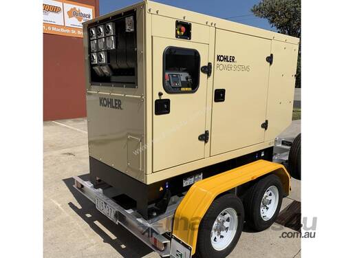 Trailer Mount KOHLER KD77 Diesel Generator for HIRE |Total Wet Weight 2000KG