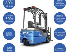 BYD ECB16 – 3 wheels Lithium Counterbalance Forklift - Hire - picture1' - Click to enlarge