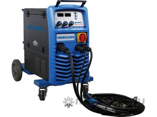 EMAX EMXMIG250PD PULSE MIG/MMA Welder with Trolley FREE AUST METRO FREIGHT