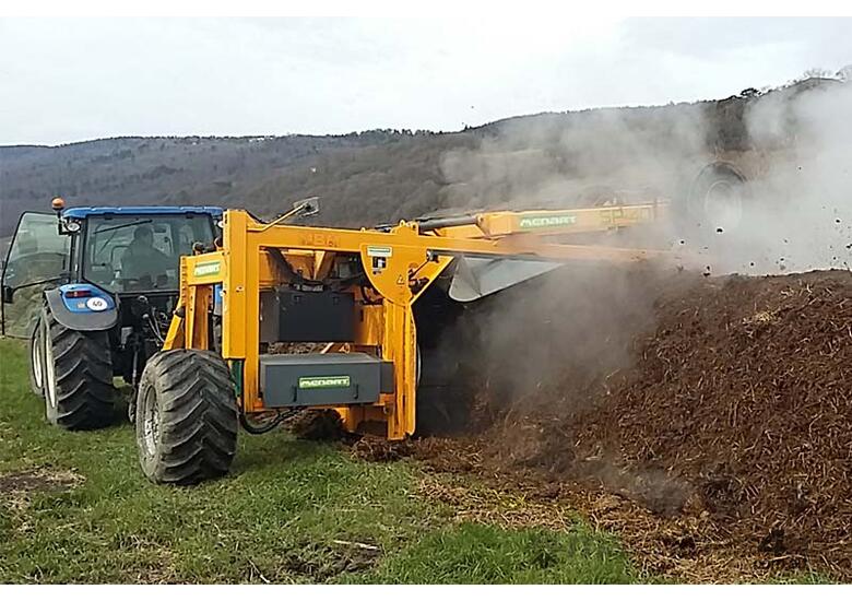 caption MECBIO - MENART SP-40 Tow-Behind Windrow Turner
