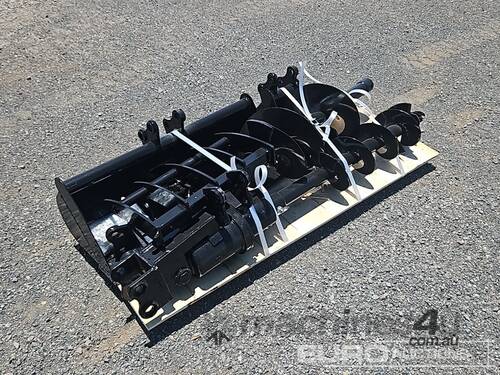 Unused Captok Selection of Mini Excavator Attachments, QTY (7 of) , Rake, Ripper, Auger, 12inch Auge