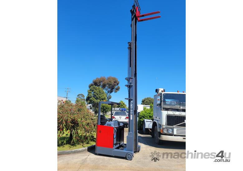 caption Nichiyu FBRF14-70B-750MSF Moving Mast Forklift | 1.4 Tonne | 7.5m Lift | New Battery - Hire