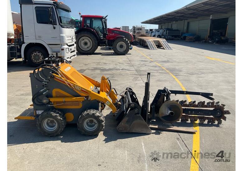 caption Hysoon HY380 Stand Behind Mini Loader