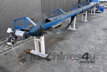 OMGA Large 8m conveyor 0.37kw motorised motor 220mm rubber belt