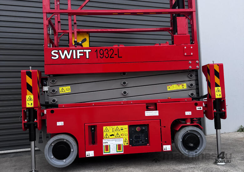 Swift 1932-L 19ft Electric Scissor Lift with Outriggers