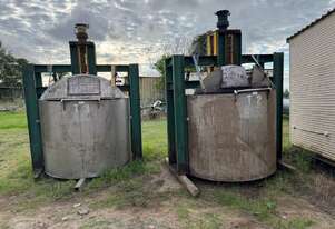 2 x Stainless Steel Mixers / stirrers 3000 litres each (no motors)