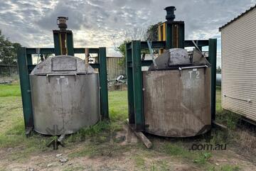 2 x Stainless Steel Mixers / stirrers 3000 litres each (no motors)