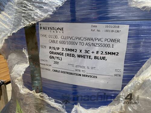 *UNRESERVED* 1 x Pallet Containing 3 x Full Spools of Power Cable, Full Technical Specifications of 