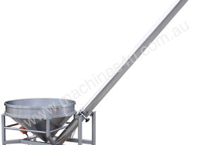 Inclined Stainless Steel Screw Auger Conveyor.