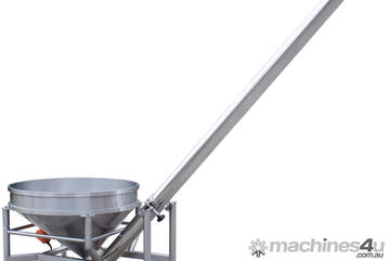 Inclined Stainless Steel Screw Auger Conveyor.