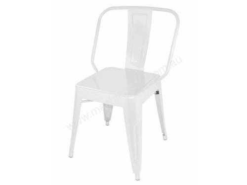 Bolero White Steel Bistro Side Chair (Pack 4)