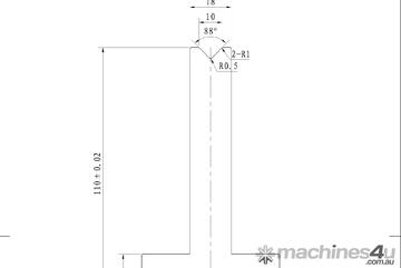 STEELMASTER Bottom Single 10mm Vee Tooling - US 420/88 V=10 R1,0 L.MM.835 STEELMASTER Bottom Single 10mm Vee Tooling - US 420/88 V=10 R1,0 L.MM.835