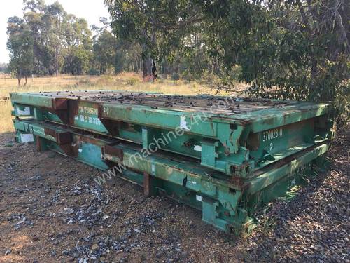  2007 CIMC 20 Foot Container Flat Rack Trays with Timber Floors and Drop Down Ends