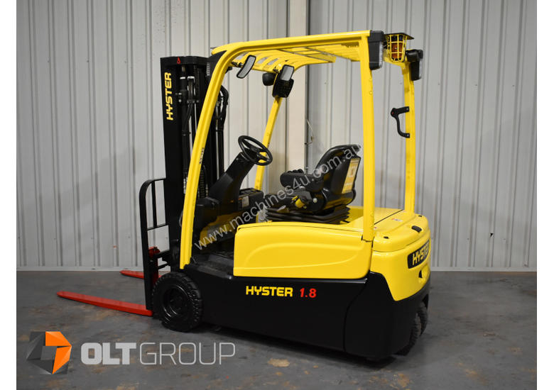caption Hyster 3 Wheel Battery Electric Forklift 1.8 Tonne 4 Functions 2013 Model Container Mast 4.6m Lift