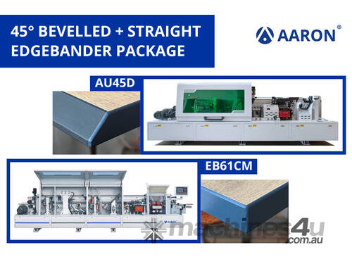 45° Bevelled and Straight Edgebander Package | Affordable, fast, efficient | Aaron AU45D + EB61CM