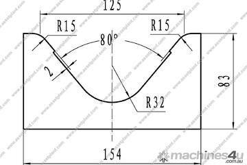 Heavy Duty Die Block - Pressbrake Tooling 154mm x 83mm with 125mm Vee Opening 2000mm Long