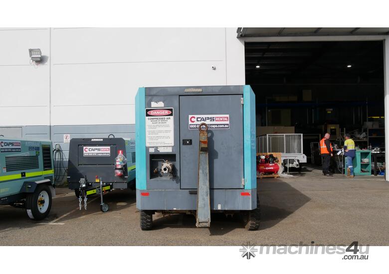 caption AIRMAN 1200CFM 25BAR WAGON-WHEEL TYPE PORTABLE DIESEL COMPRESSOR PDSK1200S-4C1 - Hire