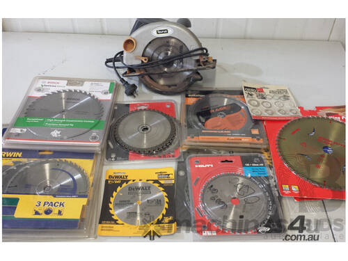 Taurus 1200 Watt Electric Circular Saw and Various Circular Saw Blades