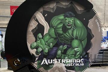 AUSTRAMAC Rock Saw to Suit 30T - 80T Excavators POWERCUT 3000P (3m Blade + Shield + Stand + Offset)