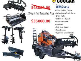 Perkins Powered Skid Steer Loader With Trencher, Trailer Auger Etc - picture0' - Click to enlarge