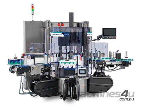 caption P.E. Labellers Rotary Bottle Labelling Machine: Up to 72,000 per hour!