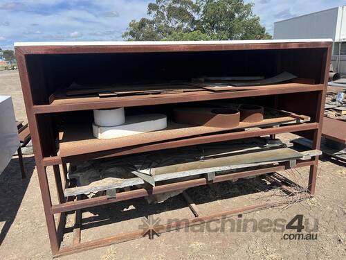 Large Steel Flat Sheet Rack and Assorted Steel