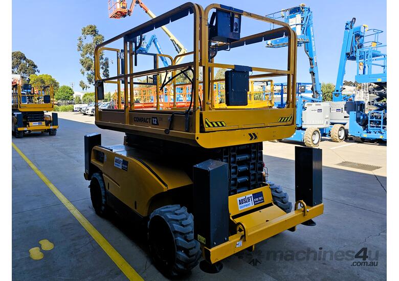 caption 2022 Haulotte Compact 12DX 32ft Rough Terrain Scissor Lift