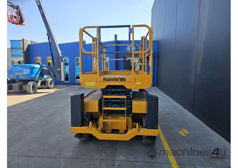 caption 2022 Haulotte Compact 12DX 32ft Rough Terrain Scissor Lift