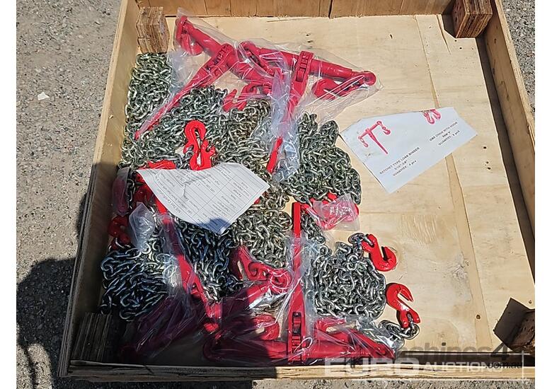 caption Unused Ratchet Binder (4 of) & 8mm Chains (8 of)
