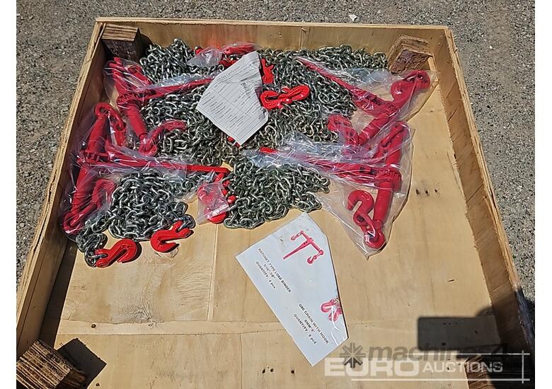 caption Unused Ratchet Binder (4 of) & 8mm Chains (8 of)